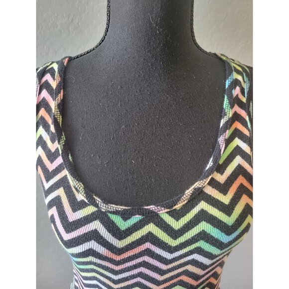 Chervon Multi-Colored Long Line Tank Top Size L (11-13) Summer Festival Boho - Picture 3 of 8